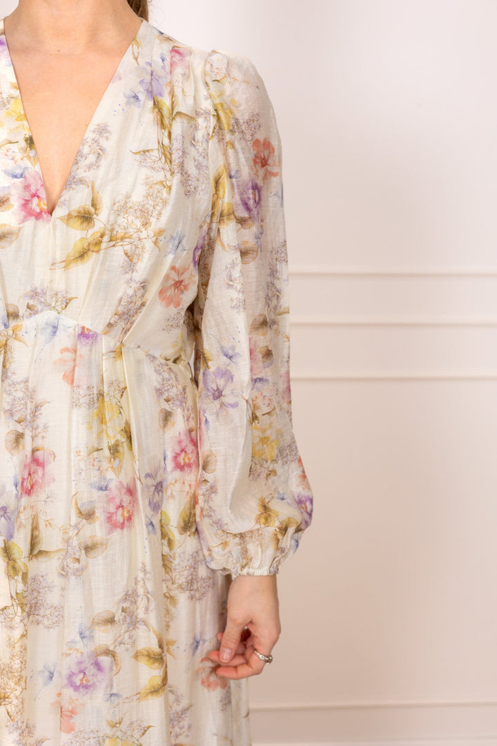Silfi Vintage Flower Dress Off White | Kjoler | Smuk