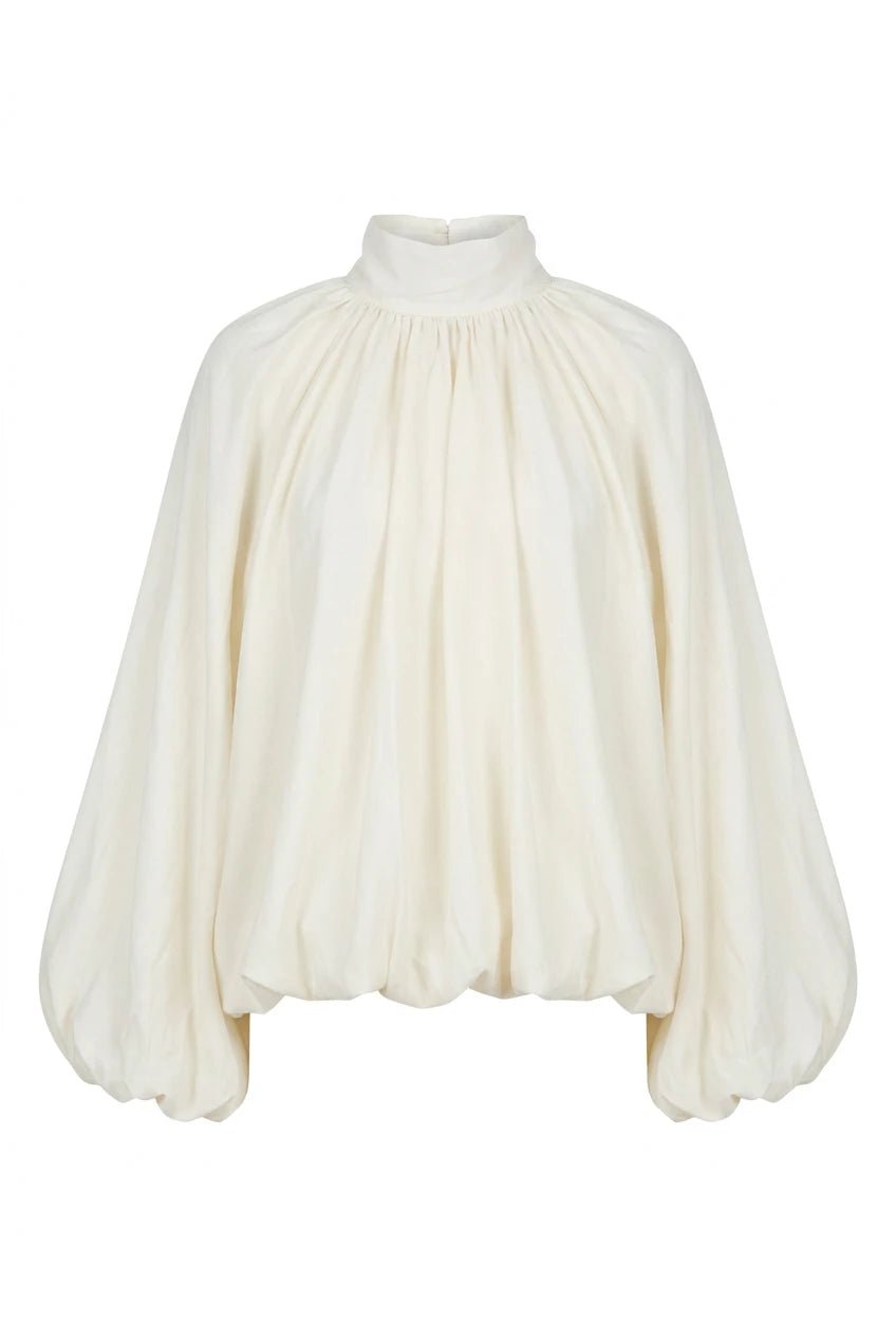 Silk Tie Back Shirt Ecru | Skjorter og bluser | Smuk