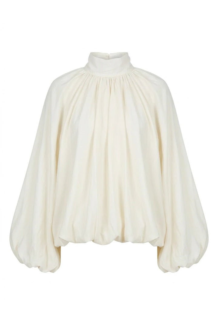 Silk Tie Back Shirt Ecru | Skjorter og bluser | Smuk