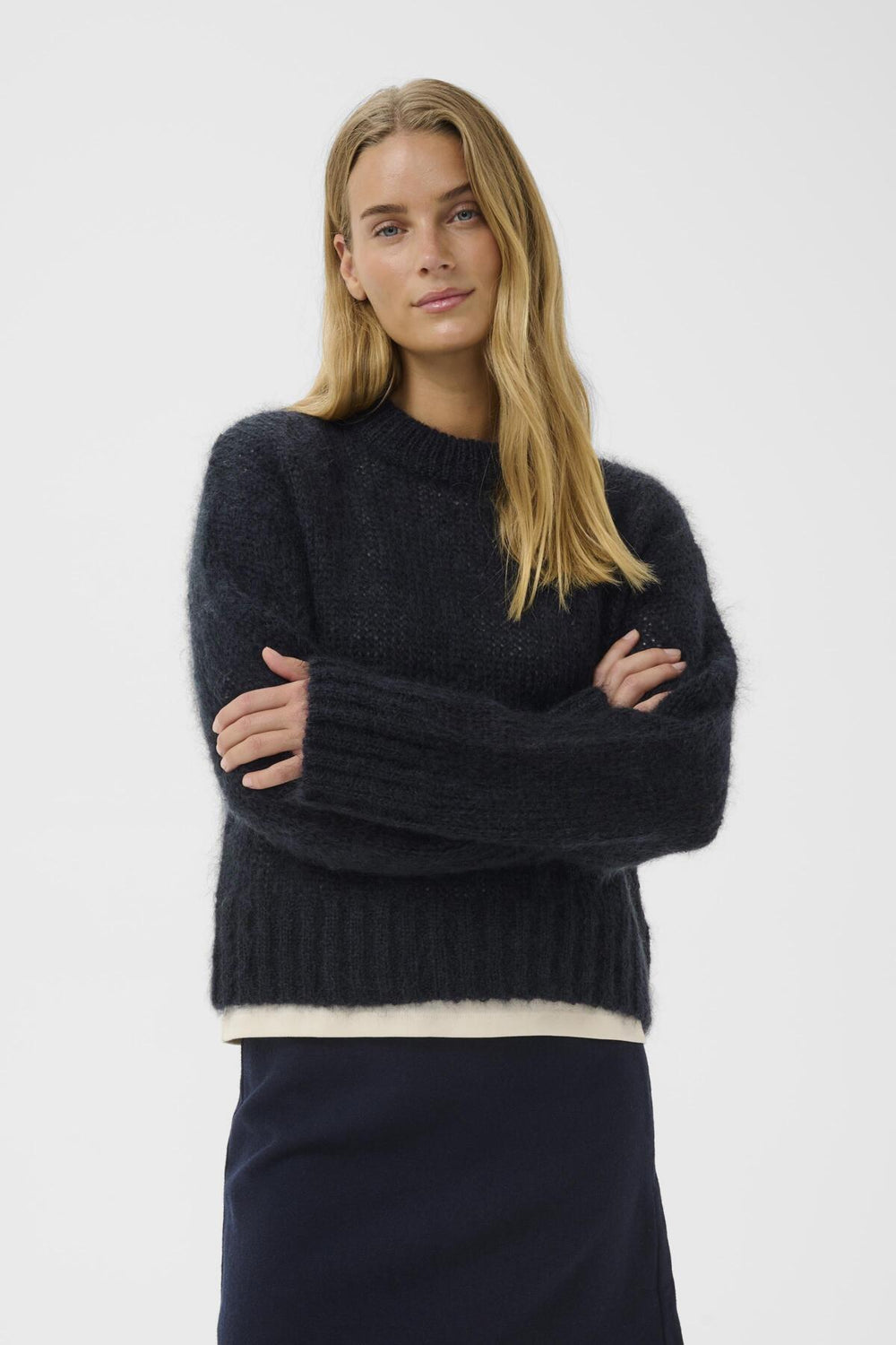 Sille Pullover Dark Navy | Genser | Smuk - Dameklær på nett