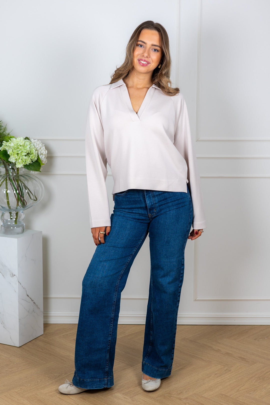 Simiw Vincentiw Polo Blouse Haze | Topper | Smuk