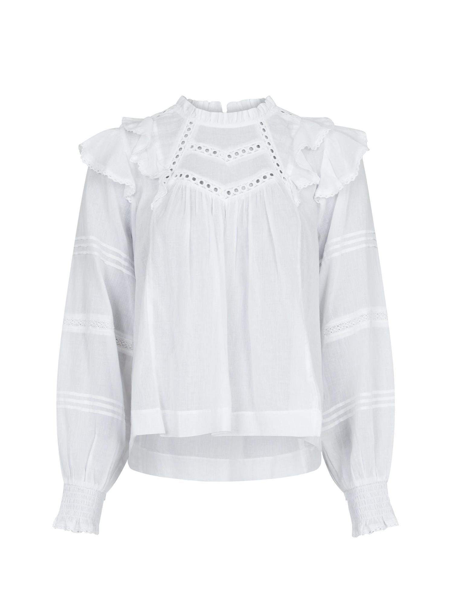 Neo Noir - Simkie S Voile Blouse White - Smuk