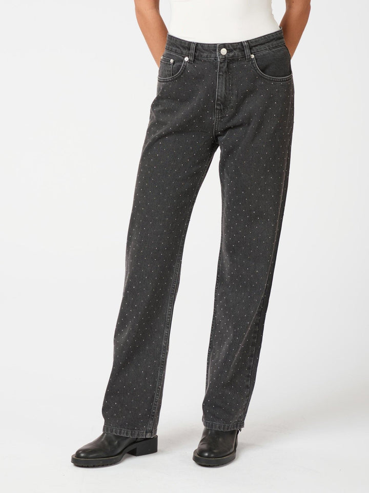 Simona Bedazzled Pants Black | Bukser | Smuk - Dameklær på nett