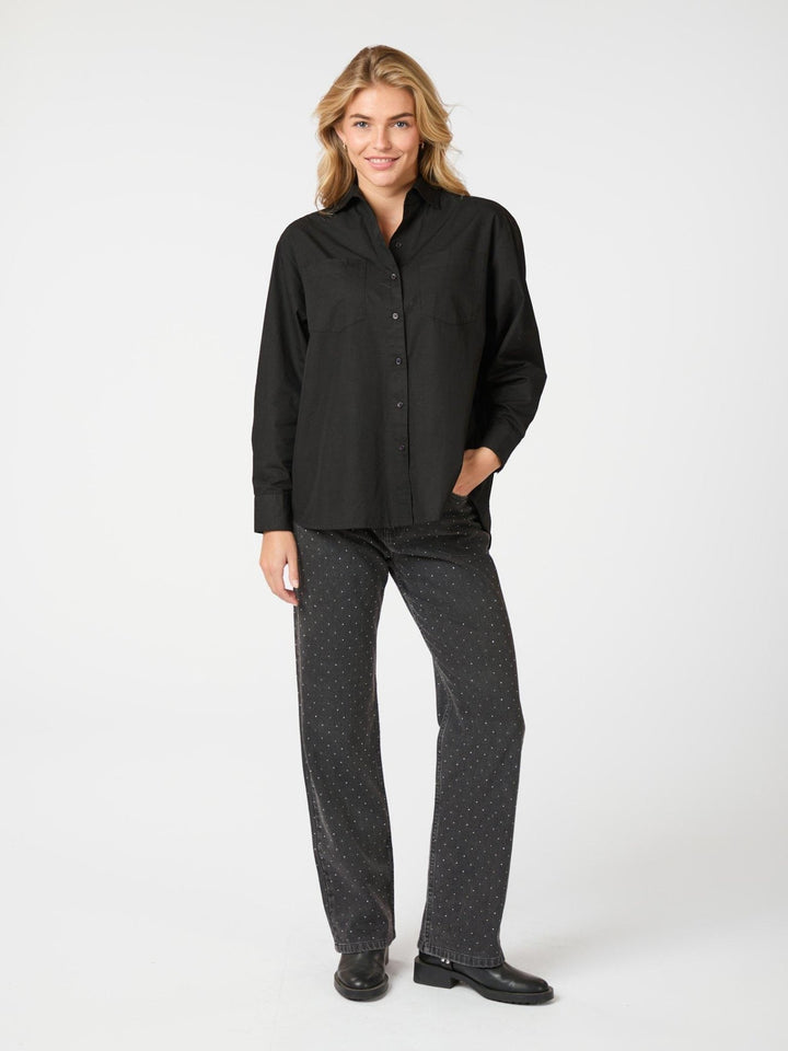 Simona Bedazzled Pants Black | Bukser | Smuk - Dameklær på nett