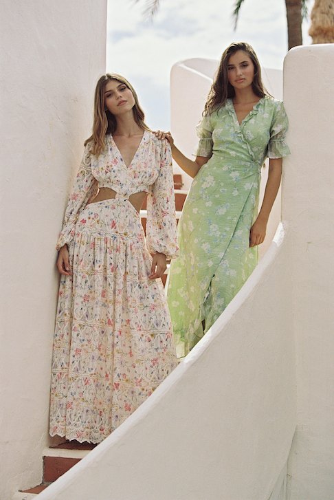 Sissy Maxi Dress Green Blossom | Kjoler | Smuk - Dameklær på nett