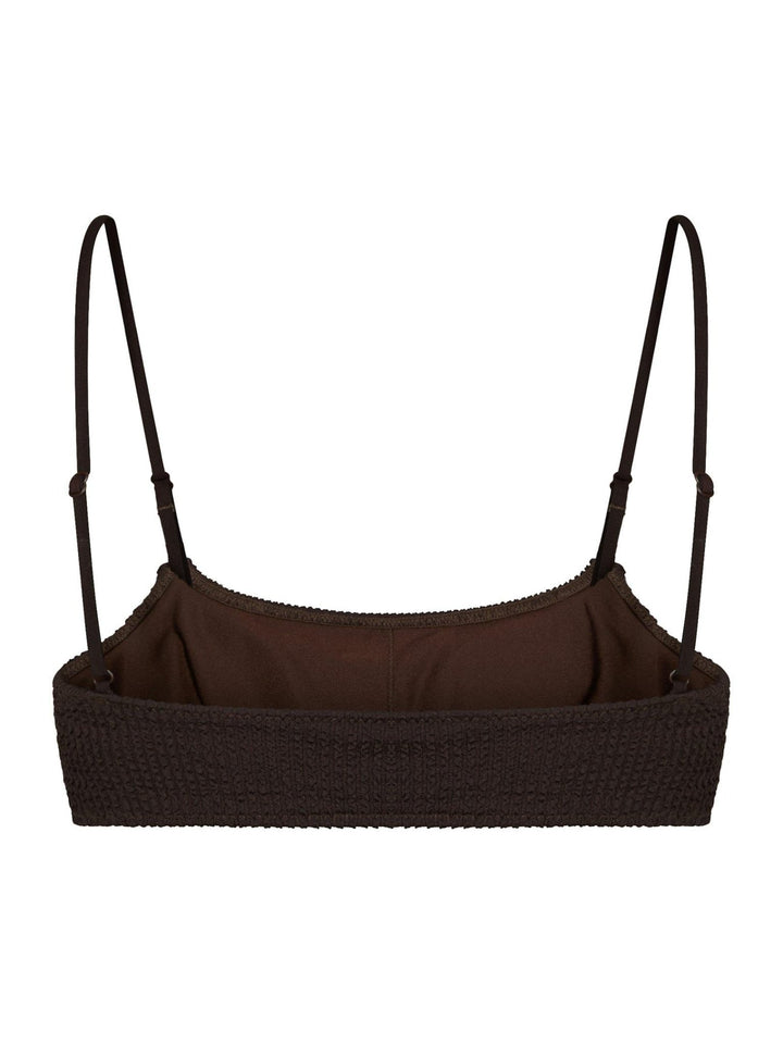 Skin Sand Crepe Swim Top Dark Brown | Badetøy | Smuk