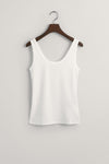 Slim Fit Ribbed Tank Top White