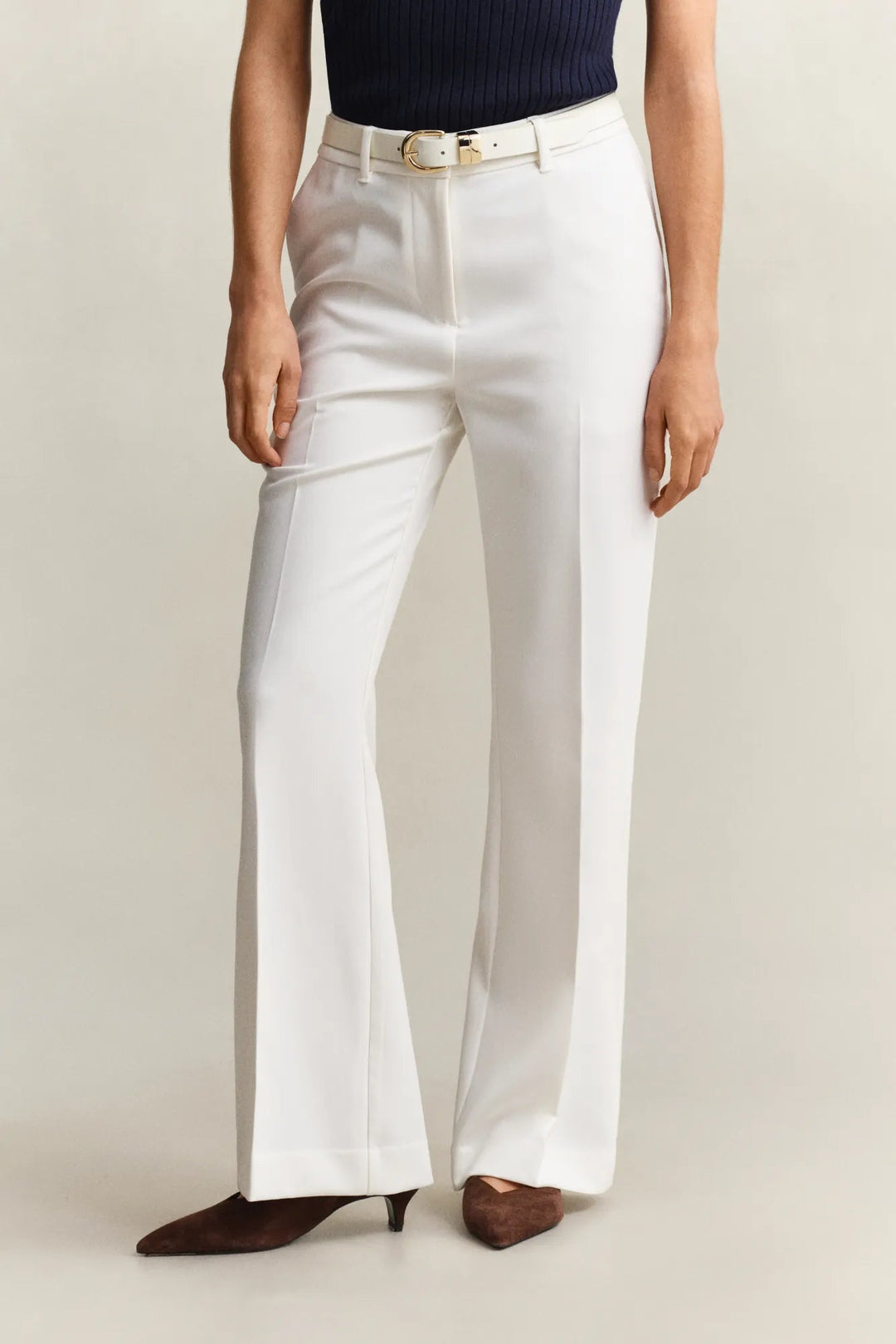 Slim Flare Slack Pants Eggshell | Bukser | Smuk