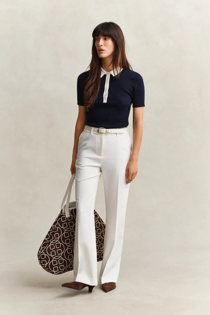 Slim Flare Slack Pants Eggshell | Bukser | Smuk