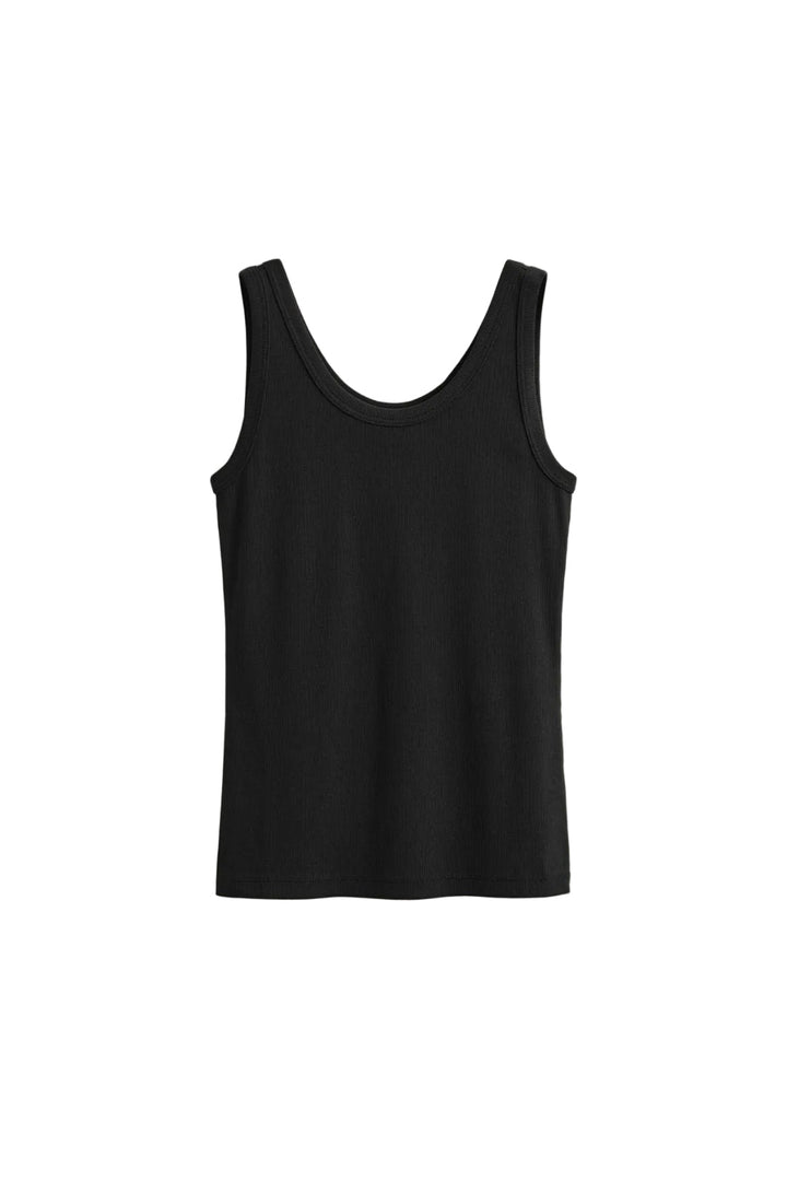 Slim Ribbed Tank Top Black | Genser | Smuk