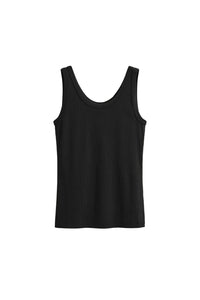 Slim Ribbed Tank Top Black