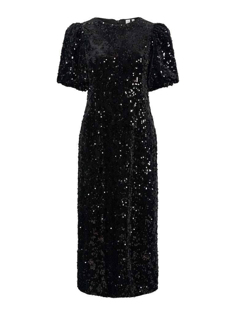 Sofie 2/4 Sequin Midi Dress Black | Kjoler | Smuk