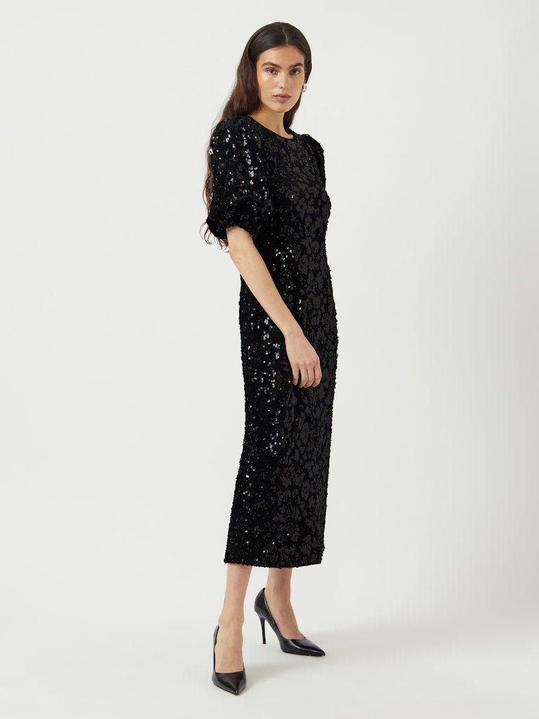 Sofie 2/4 Sequin Midi Dress Black W Sequins | Kjoler | Smuk - Dameklær på nett