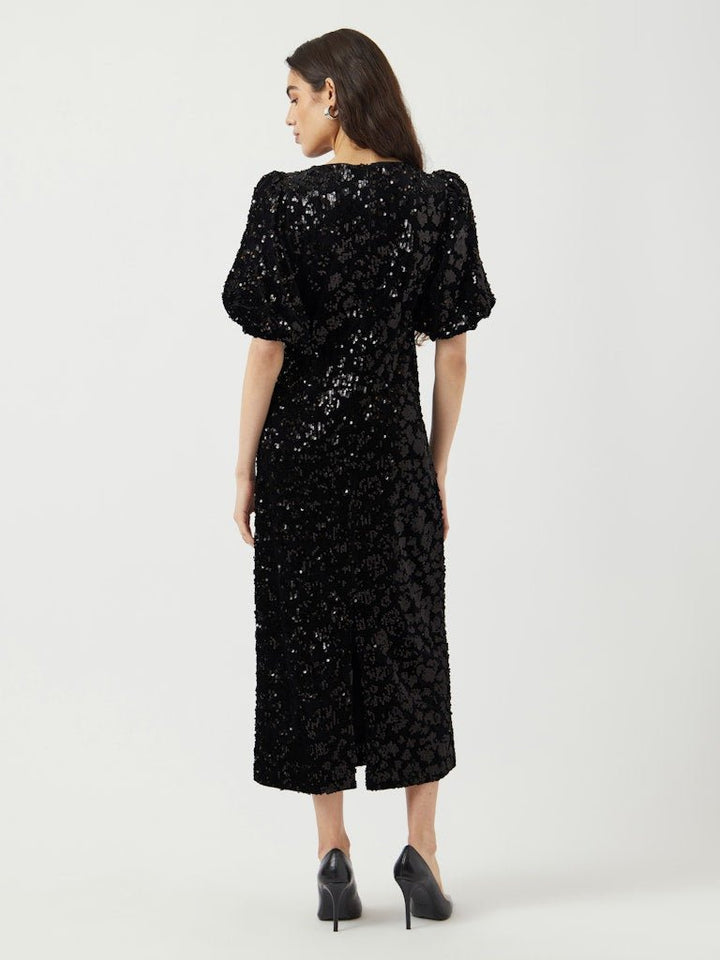 Sofie 2/4 Sequin Midi Dress Black W Sequins | Kjoler | Smuk - Dameklær på nett