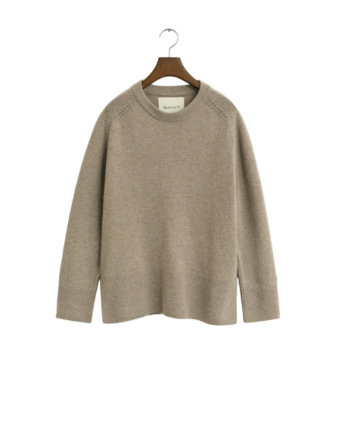 Soft Wool Lounge C - Neck Taupe Beige | Genser | Smuk - Dameklær på nett