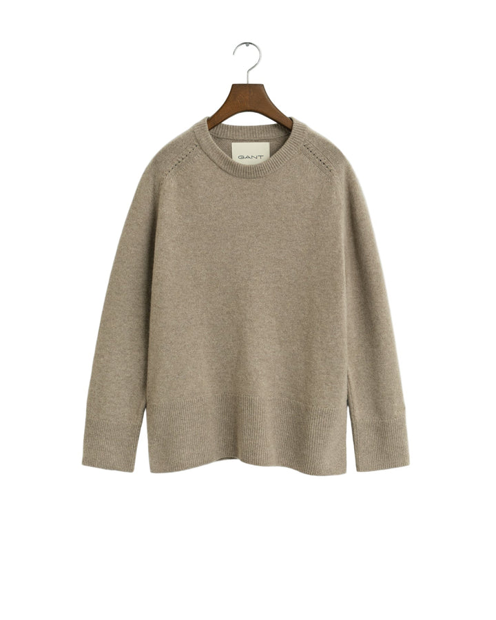 Soft Wool Lounge C - Neck Taupe Beige | Genser | Smuk - Dameklær på nett