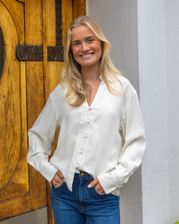Soler Relaxed Ls Shirt Egret | Skjorter og bluser | Smuk