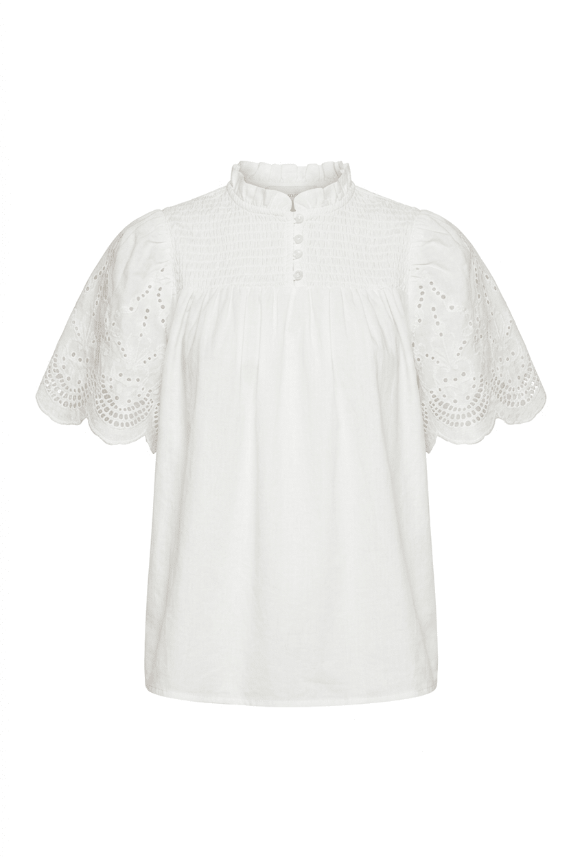 Solveig Shirt White Embroidery | Skjorter og bluser | Smuk