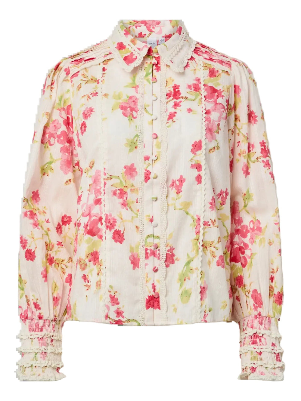 Somelli Ls Shirt Birch Red Flowers | Skjorter og bluser | Smuk