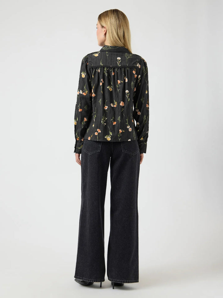 Somelli Ls Shirt Black Flower Print | Skjorter og bluser | Smuk