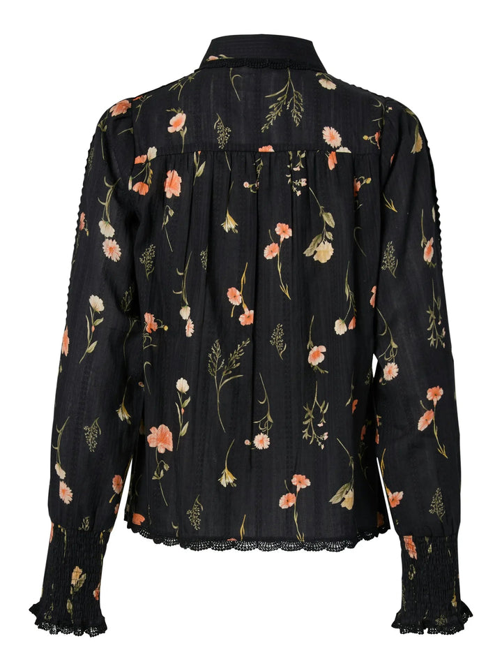 Somelli Ls Shirt Black Flower Print | Skjorter og bluser | Smuk