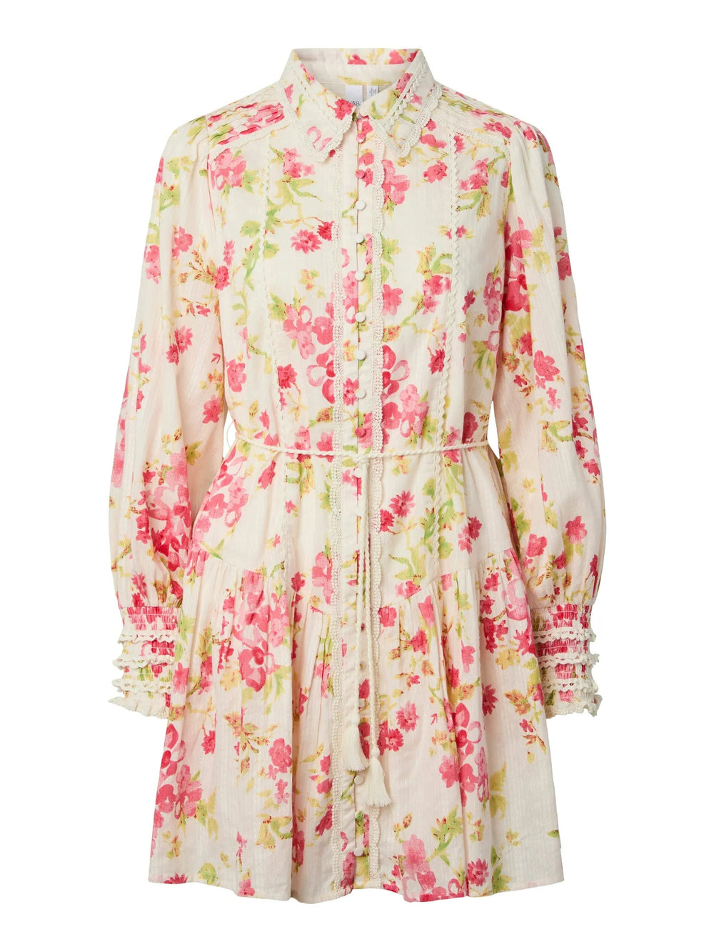 Somelli Ls Shirt Dress Birch Red Flower | Kjoler | Smuk