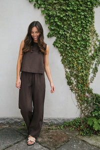 Sonar Linen Pants Dark Brown