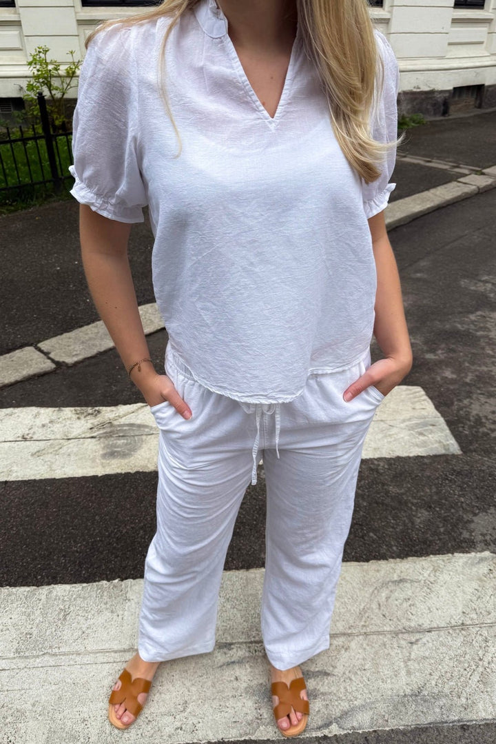 Sonar Linen Pants White | Bukser | Smuk - Dameklær på nett