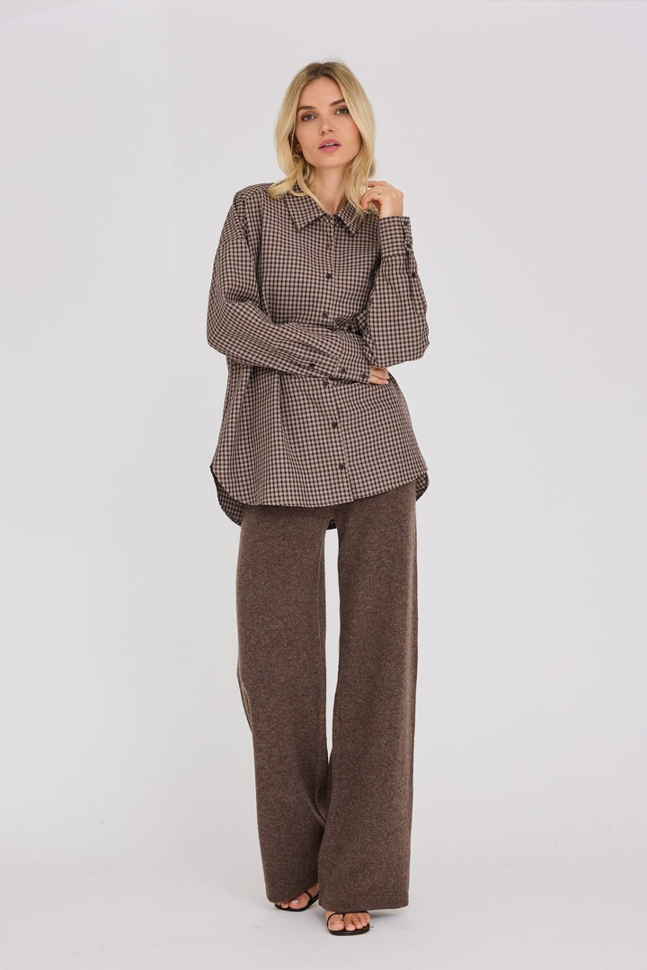 Sonja Check Shirt Dark Brown | Skjorter og bluser | Smuk