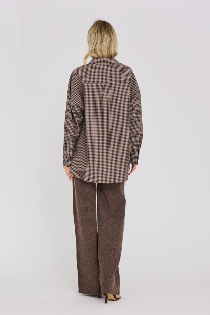 Sonja Check Shirt Dark Brown | Skjorter og bluser | Smuk
