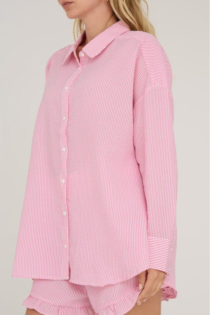 Sonja Shirt Hot Pink/White