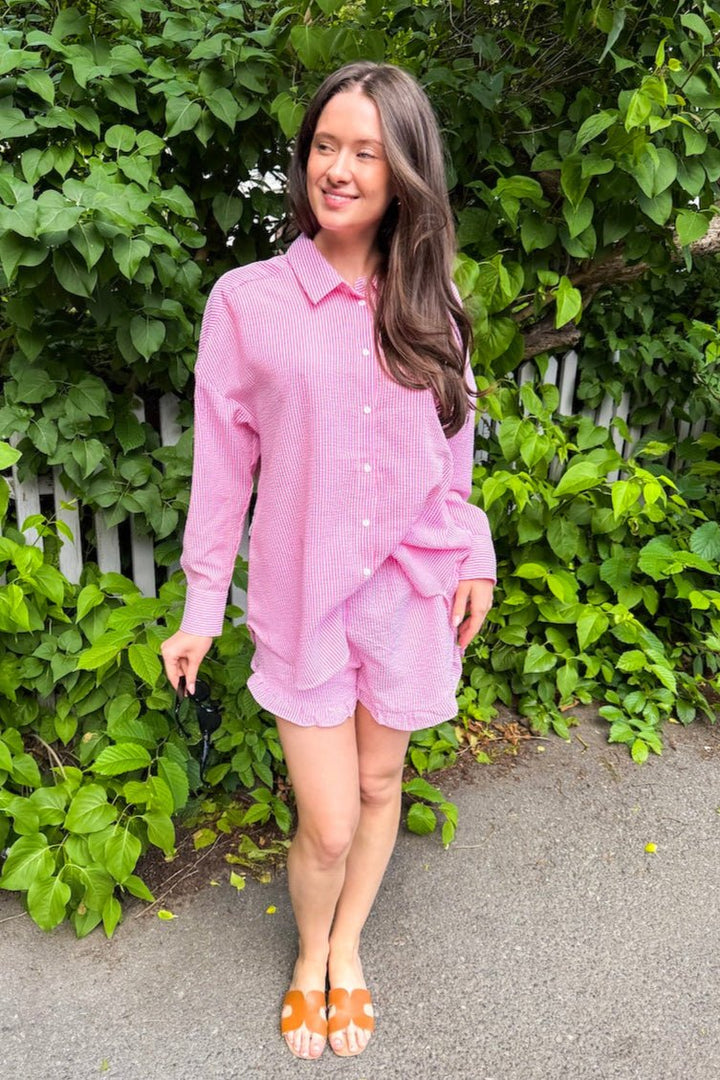 Sonja Shirt Hot Pink/White