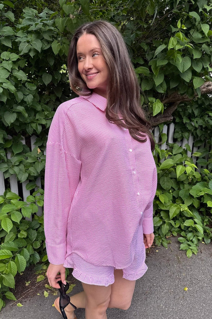 Sonja Shirt Hot Pink/White
