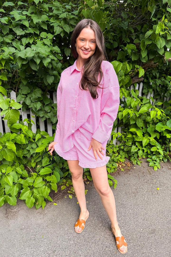 Sonja Shirt Hot Pink/White
