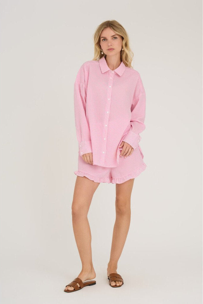Sonja Shirt Hot Pink/White