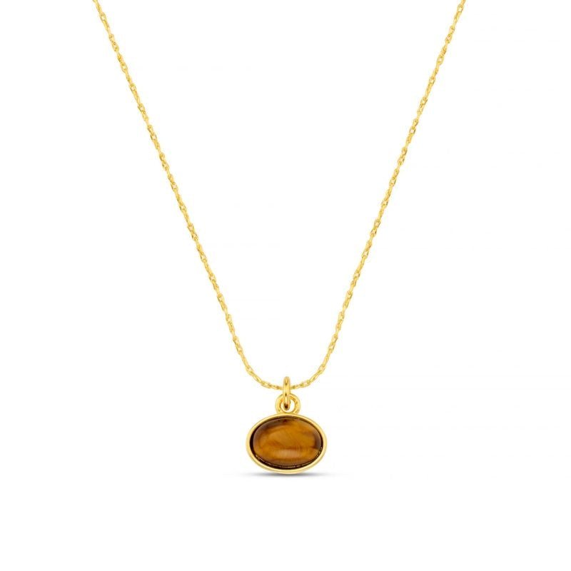 Sp Tigers Eye Charm Necklace 18K Gold | Smykker | Smuk
