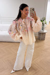 Spring Blouse Beige Flower