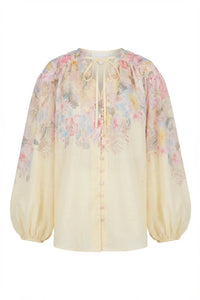 Spring Blouse Jaune Flower
