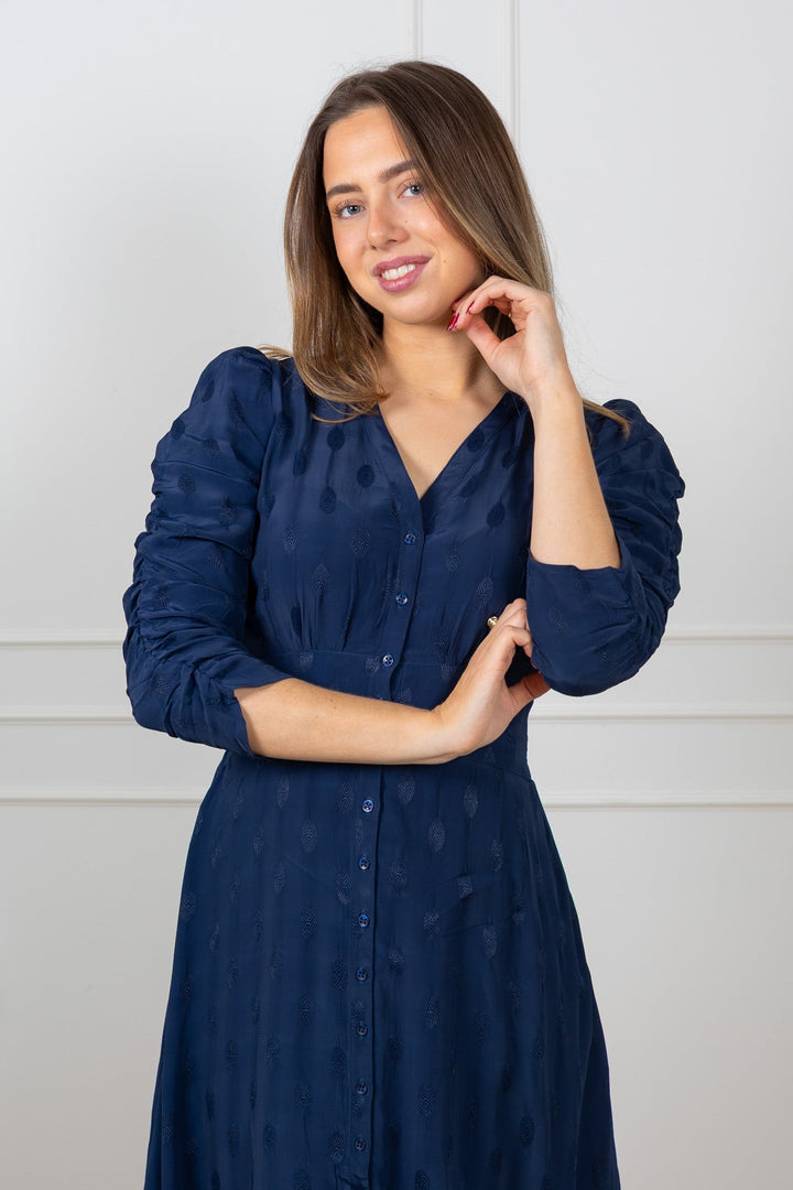 Spring Button - Down Dress Marine | Kjoler | Smuk