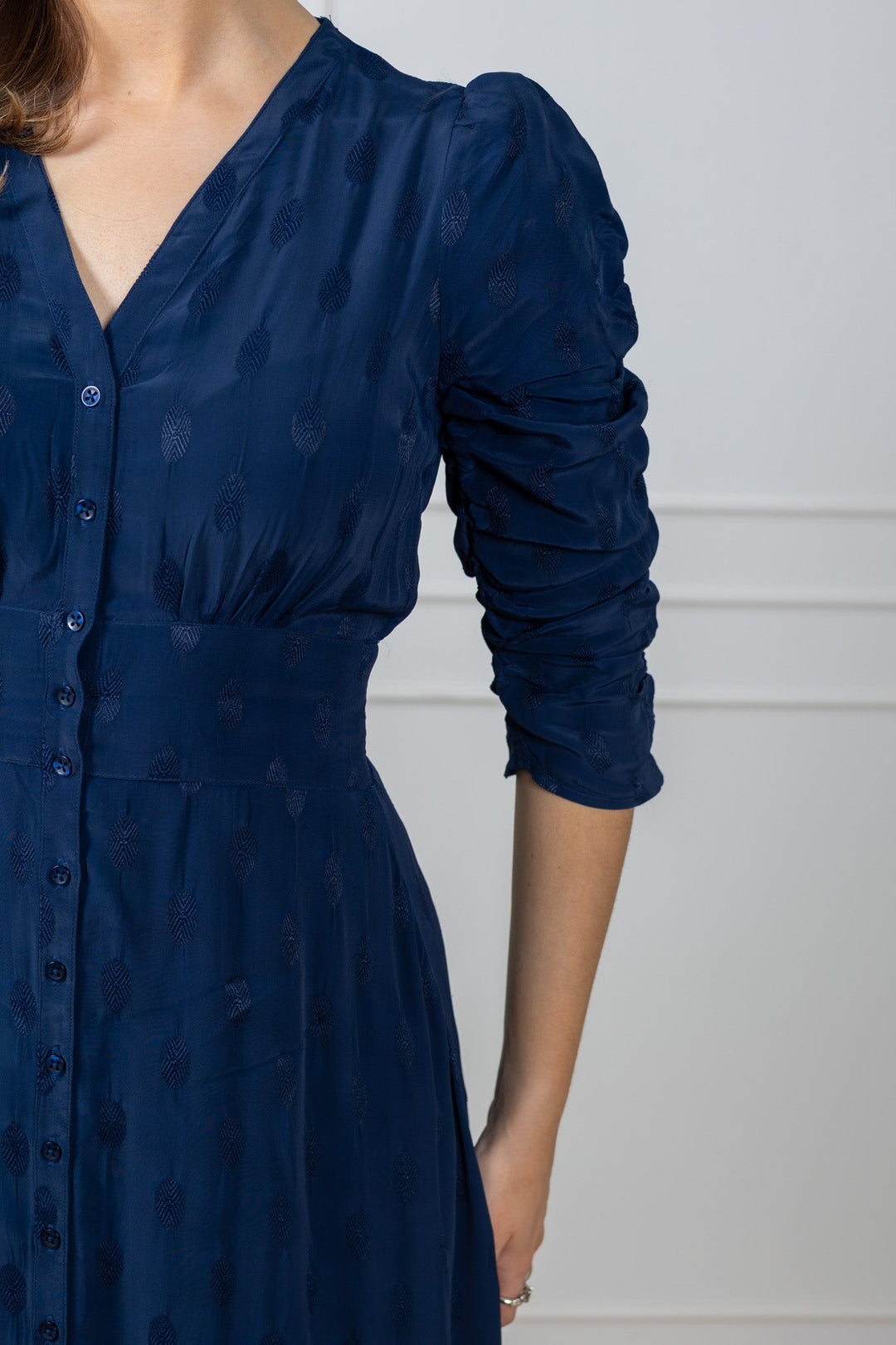 Spring Button - Down Dress Marine | Kjoler | Smuk
