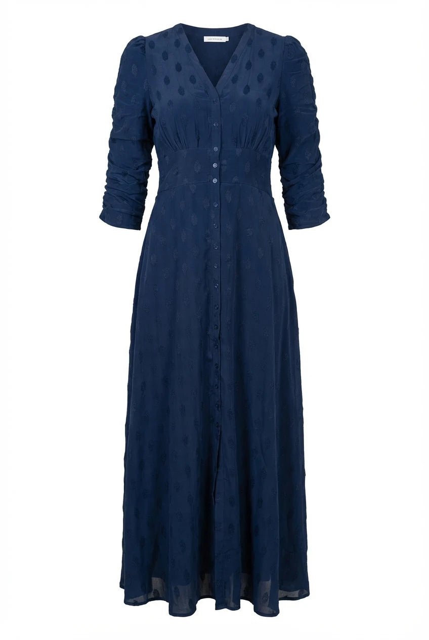 Spring Button - Down Dress Marine | Kjoler | Smuk