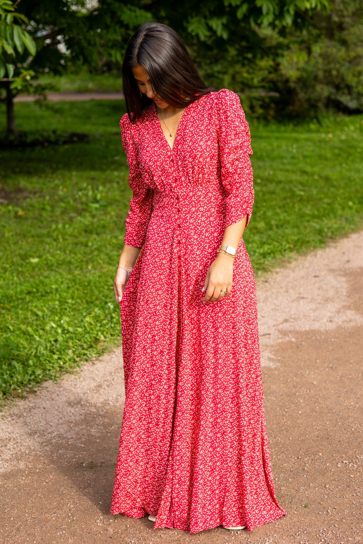 Spring Button - Down Dress Red Dots | Kjoler | Smuk