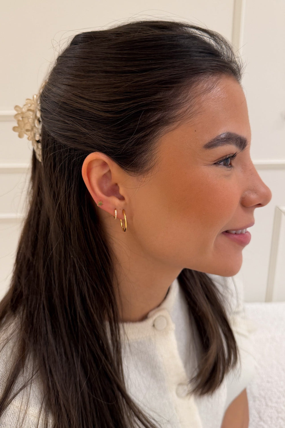 Star & Mixed Hoop Stacking Set Pale Gold | Accessories | Smuk