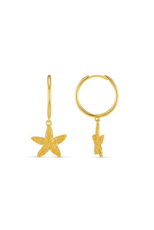 Starfish Mid - Size Hoop Earrings Pale Gold | Accessories | Smuk