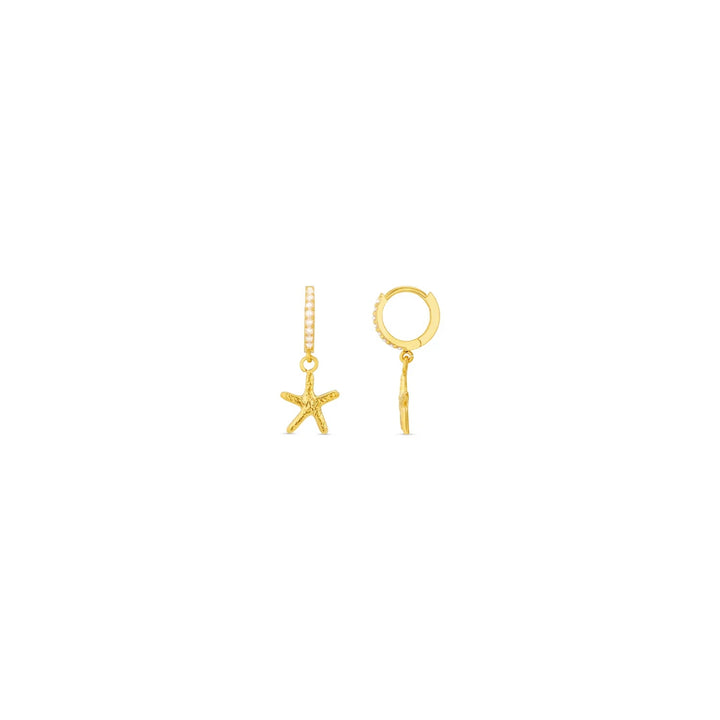 Starfish & Pearl Micro Hoop Pale Gold | Accessories | Smuk - Dameklær på nett