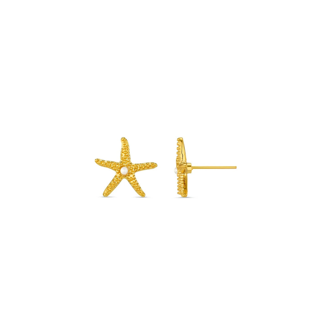 Starfish & Pearl Stud Earring Pale Gold | Accessories | Smuk - Dameklær på nett