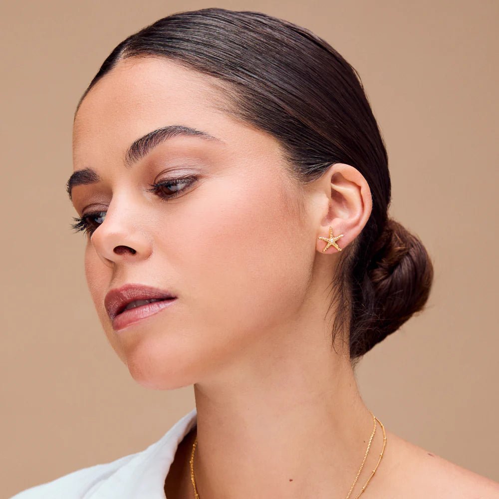 Starfish & Pearl Stud Earring Pale Gold | Accessories | Smuk - Dameklær på nett