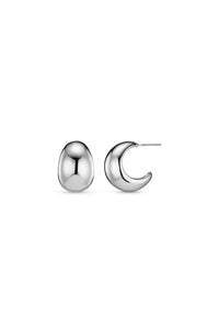 Statement Domed Tapered Earring Silver
