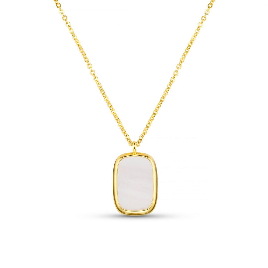 Statement Mother Of Pearl Long Pendant Necklace 18K Gold | Smykker | Smuk