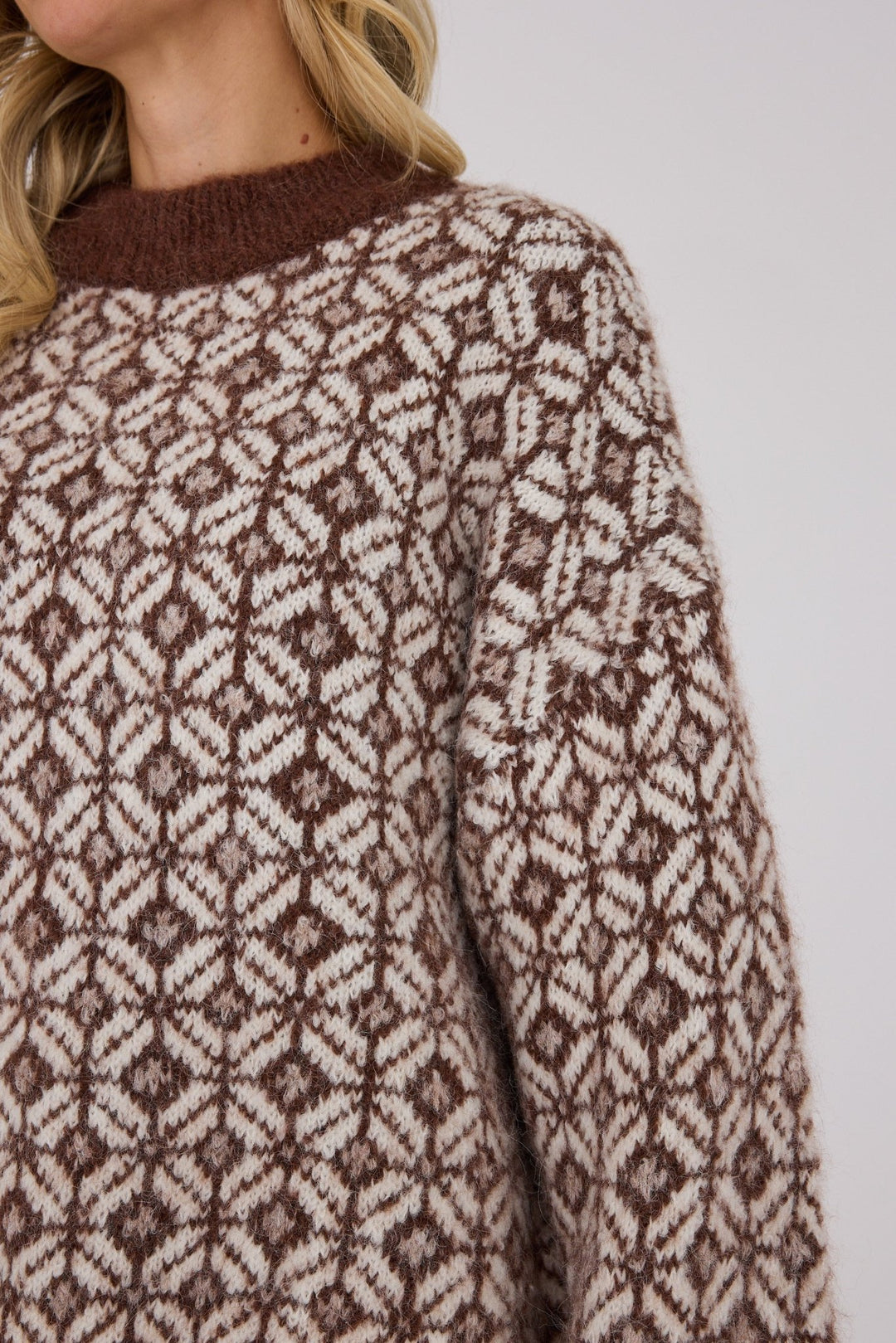 Stavanger Knit Pullover Cream/Brown | Genser | Smuk